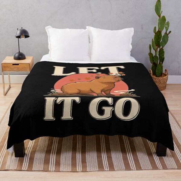 Item preview, Let It Go Capybara – Vintage Stoic Nature Design designed and sold by No Excuses Supply.
