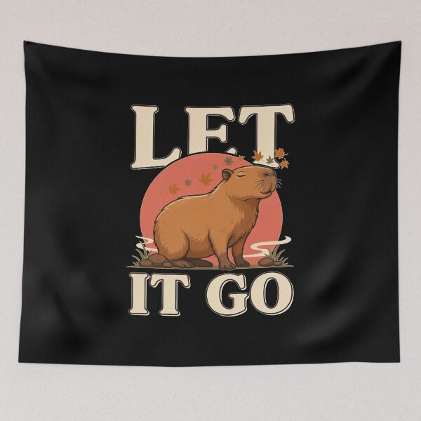 Item preview, Let It Go Capybara – Vintage Stoic Nature Design designed and sold by No Excuses Supply.