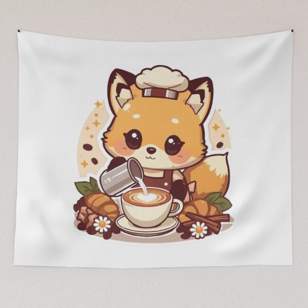 Item preview, Cute Latte Fox Kawaii Sticker | Cozy Coffee Lover Gift designed and sold by Stylestickers55.