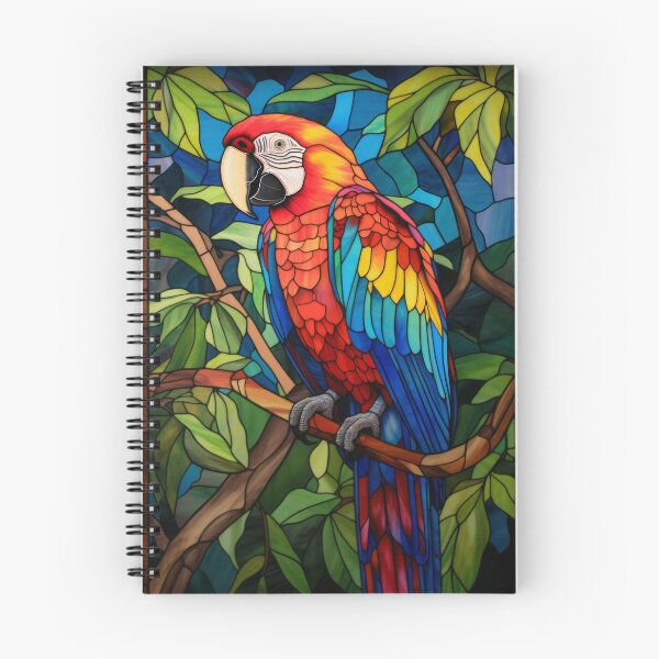 Item preview, Tropical Scarlet Macaw Stained Glass Art designed and sold by pinkal.