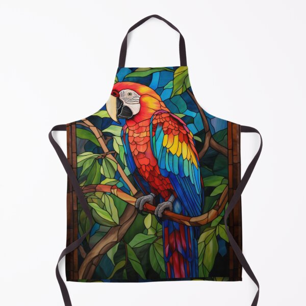 Item preview, Tropical Scarlet Macaw Stained Glass Art designed and sold by pinkal.