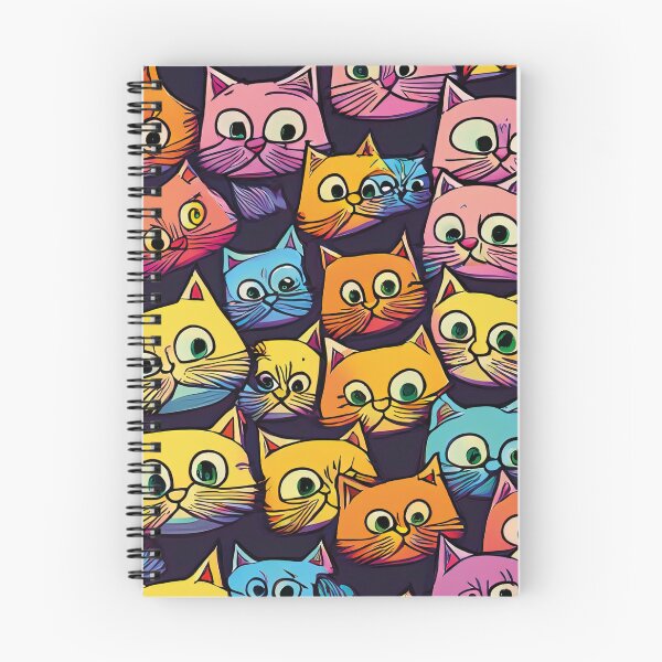 Item preview, Colorful Cat Faces – Cute Pop Art Cat Pattern designed and sold by TitiaDesign.