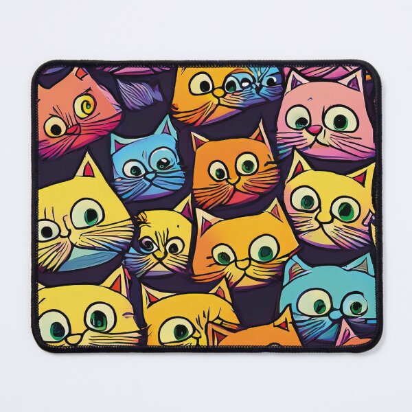 Item preview, Colorful Cat Faces – Cute Pop Art Cat Pattern designed and sold by TitiaDesign.