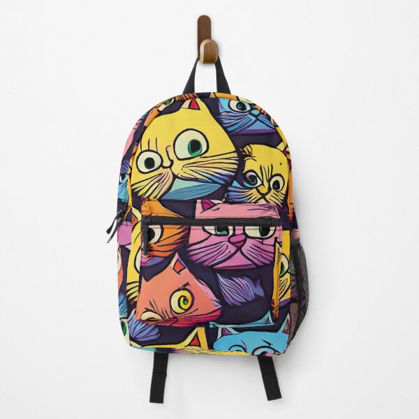 Item preview, Colorful Cat Faces – Cute Pop Art Cat Pattern designed and sold by TitiaDesign.