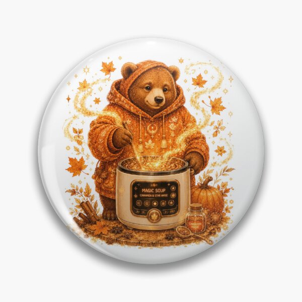 Item preview, Steampunk Bear Cooking Magic Soup Digital Pot Autumn designed and sold by AQUILAKREO.