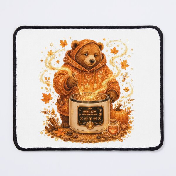 Item preview, Steampunk Bear Cooking Magic Soup Digital Pot Autumn designed and sold by AQUILAKREO.