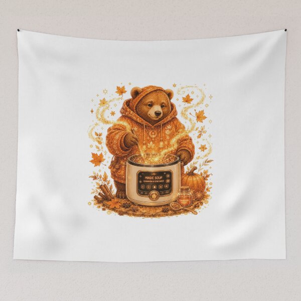 Item preview, Steampunk Bear Cooking Magic Soup Digital Pot Autumn designed and sold by AQUILAKREO.