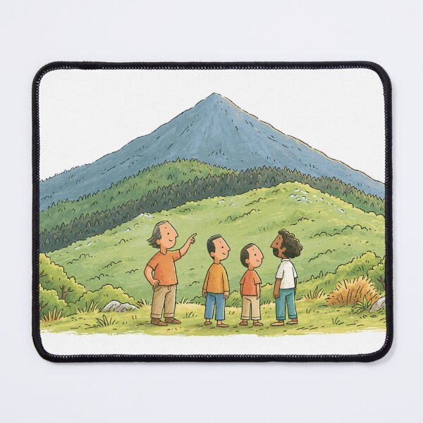 Item preview, Family Hiking Mountain Illustration Art designed and sold by SophiaGallery.