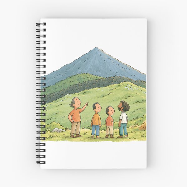 Item preview, Family Hiking Mountain Illustration Art designed and sold by SophiaGallery.