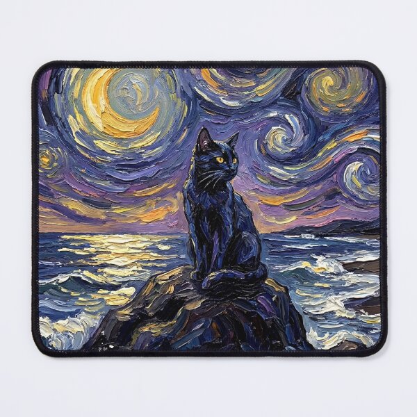 Item preview, Beach Night - Black Cat designed and sold by AjaTrier.