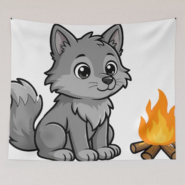 Item preview, Lobo junto a la fogata designed and sold by pumsquare.