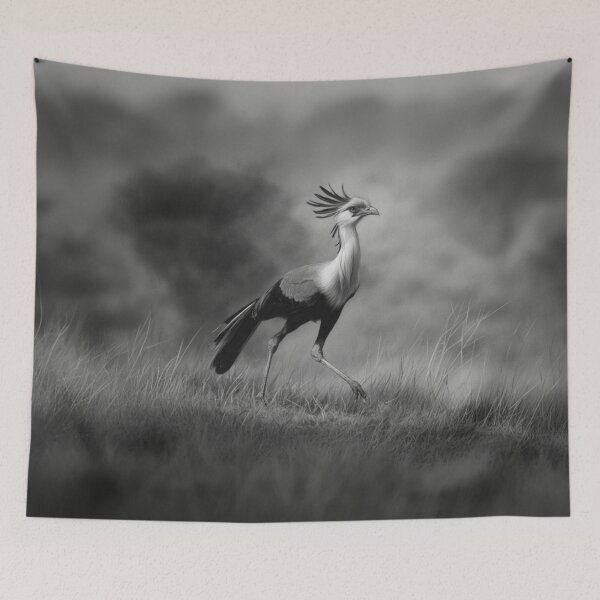 Item preview, A Secretary Bird striding across African grasslands, Birds in Motion designed and sold by CDC40.