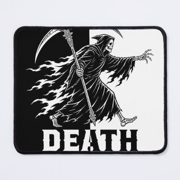 Item preview, Grim Reaper Horror Split Halloween Shirt | Black White Silhouette Design designed and sold by SunnyDesign82.