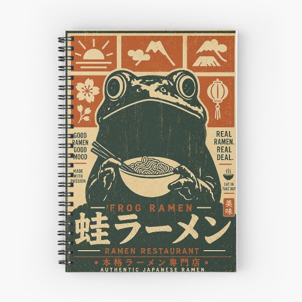 Item preview, Frog Ramen – Vintage Japanese Noodle Shop Retro T-Shirt designed and sold by bisha.