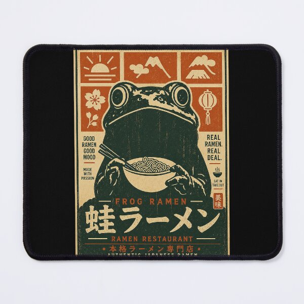 Item preview, Frog Ramen – Vintage Japanese Noodle Shop Retro T-Shirt designed and sold by bisha.