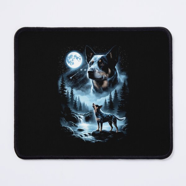 Item preview, Blue Heeler Howling to the Moon Retro Dog Meme designed and sold by nosu-art-pod.