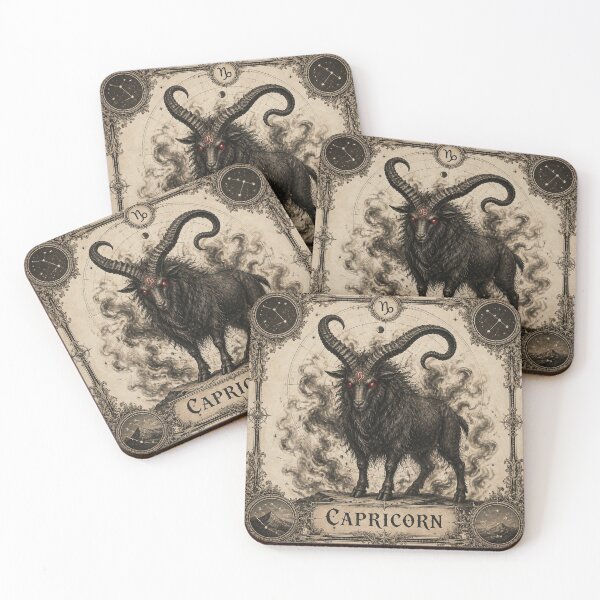 Item preview, Possessed Capricorn Zodiac Halloween Shirt | Ivory Vintage Engraving designed and sold by SunnyDesign82.