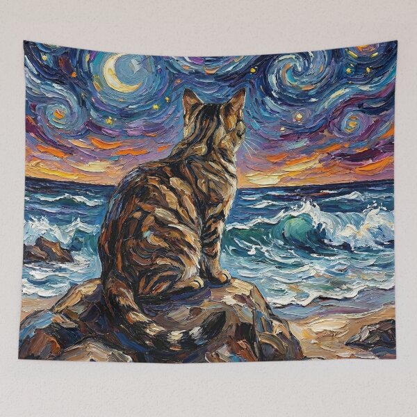 Item preview, Beach Nights - Brown Tabby designed and sold by AjaTrier.
