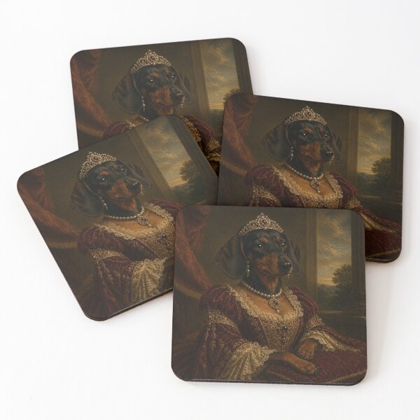Item preview, The Royal Dachshund Queen – Elegant Baroque Portrait designed and sold by LittleGinnyArt.