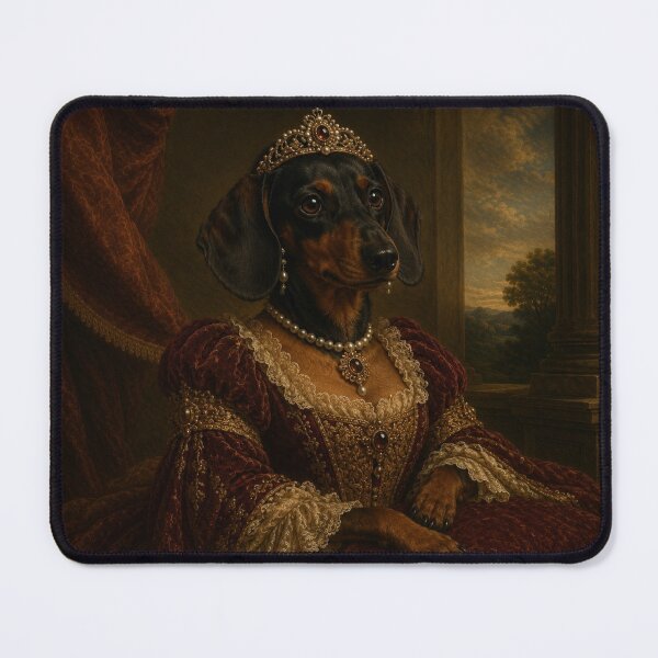 Item preview, The Royal Dachshund Queen – Elegant Baroque Portrait designed and sold by LittleGinnyArt.
