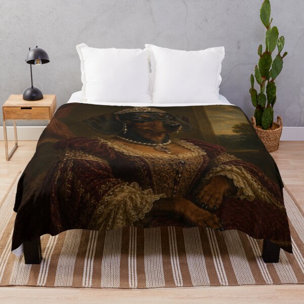 Item preview, The Royal Dachshund Queen – Elegant Baroque Portrait designed and sold by LittleGinnyArt.