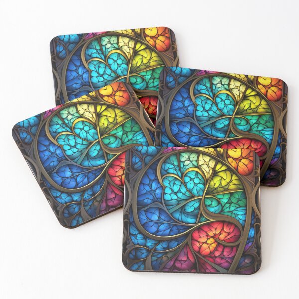 Item preview, Art Nouveau Rainbow Stained Glass Filigree designed and sold by pinkal.
