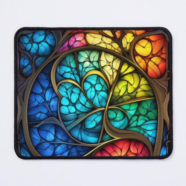 Item preview, Art Nouveau Rainbow Stained Glass Filigree designed and sold by pinkal.