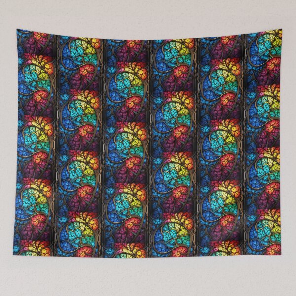 Item preview, Art Nouveau Rainbow Stained Glass Filigree designed and sold by pinkal.