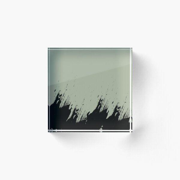 Item preview, Abstract Black Ink Splash on Sage Green designed and sold by BetweenForms.