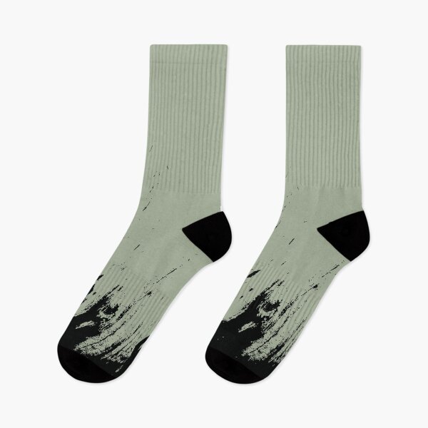 Item preview, Abstract Black Ink Splash on Sage Green designed and sold by BetweenForms.
