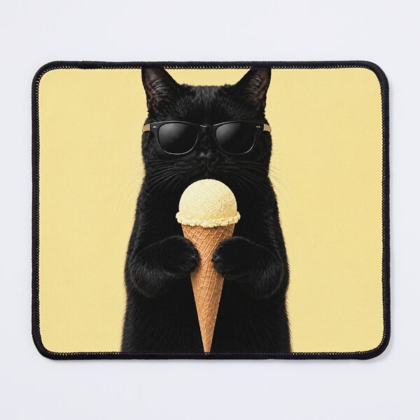 Item preview, Cool Cat with Yellow Ice Cream designed and sold by LittleGinnyArt.