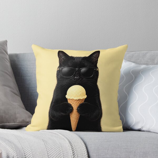 Item preview, Cool Cat with Yellow Ice Cream designed and sold by LittleGinnyArt.