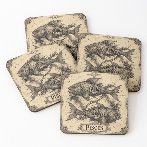 Item preview, Possessed Pisces Zodiac Halloween Shirt | Ivory Vintage Engraving designed and sold by SunnyDesign82.