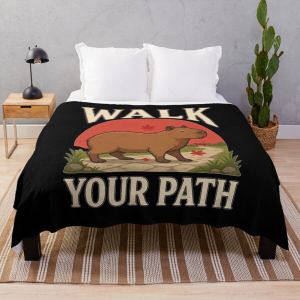 Item preview, Walk Your Path Capybara – Vintage Stoic Nature Design designed and sold by No Excuses Supply.