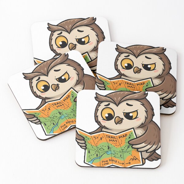 Item preview, Owl Reading Camping Map designed and sold by pumsquare.