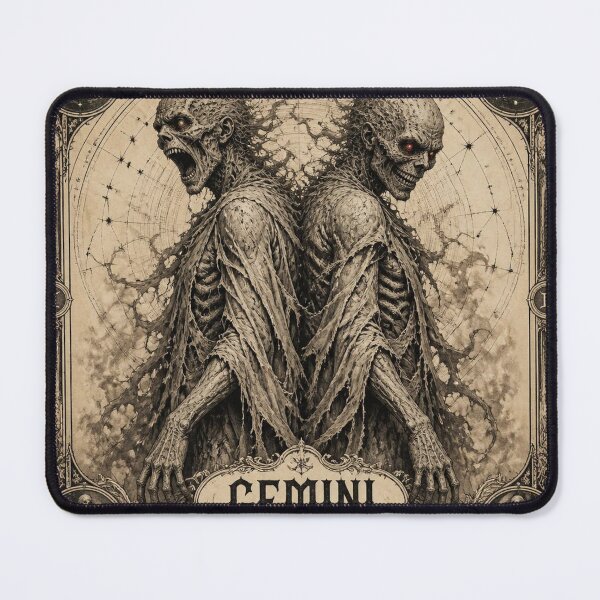 Item preview, Possessed Gemini Zodiac Halloween Shirt | Ivory Vintage Engraving designed and sold by SunnyDesign82.