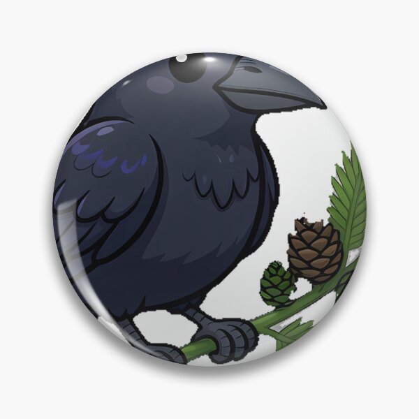 Item preview, Crow Holding Pine Branch designed and sold by pumsquare.