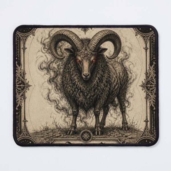 Item preview, Possessed Aries Zodiac Halloween Shirt | Ivory Vintage Engraving designed and sold by SunnyDesign82.