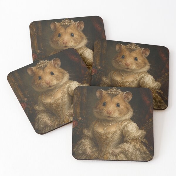 Item preview, The Royal Hamster Queen – Elegant Baroque Portrait designed and sold by LittleGinnyArt.