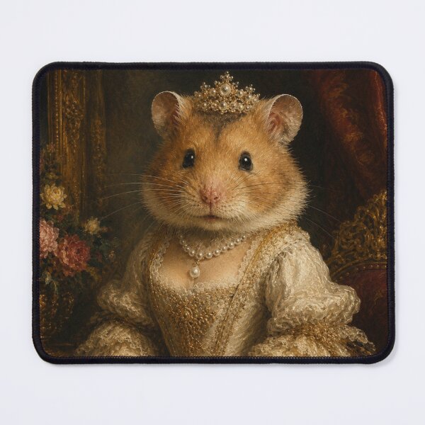 Artikelvorschau, The Royal Hamster Queen – Elegant Baroque Portrait entworfen und verkauft von LittleGinnyArt.