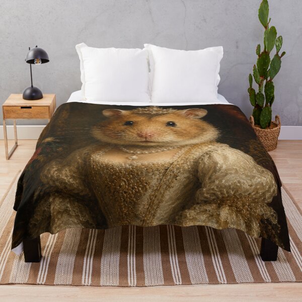 Item preview, The Royal Hamster Queen – Elegant Baroque Portrait designed and sold by LittleGinnyArt.