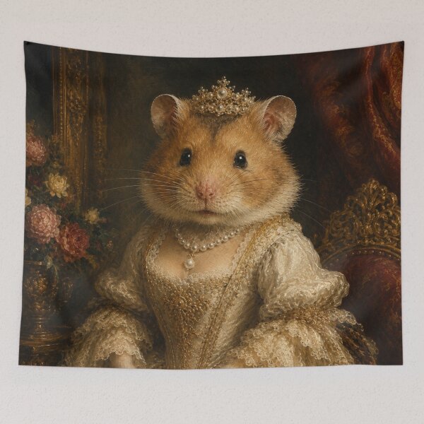 Item preview, The Royal Hamster Queen – Elegant Baroque Portrait designed and sold by LittleGinnyArt.