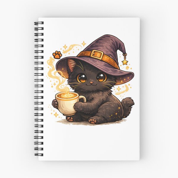 Item preview, Cute Witch Cat Drinking Coffee - Funny Halloween Cat Lover Gift designed and sold by Mafmoh.