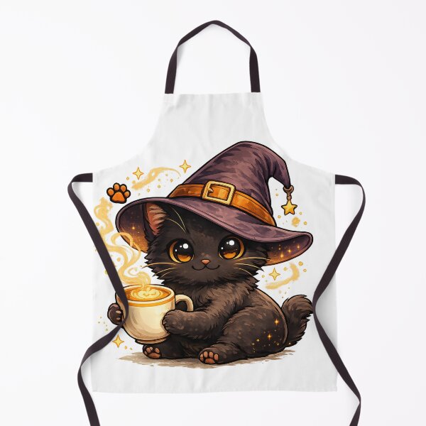 Item preview, Cute Witch Cat Drinking Coffee - Funny Halloween Cat Lover Gift designed and sold by Mafmoh.