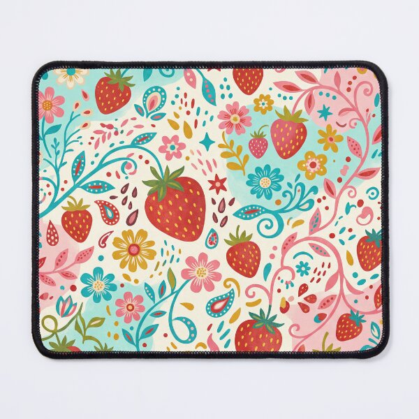 Item preview, Strawberry Flower Garden Pattern designed and sold by ASTRAL ART LAB.