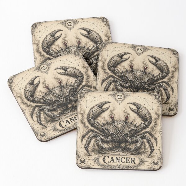 Item preview, Possessed Cancer Zodiac Halloween Shirt | Ivory Vintage Engraving designed and sold by SunnyDesign82.