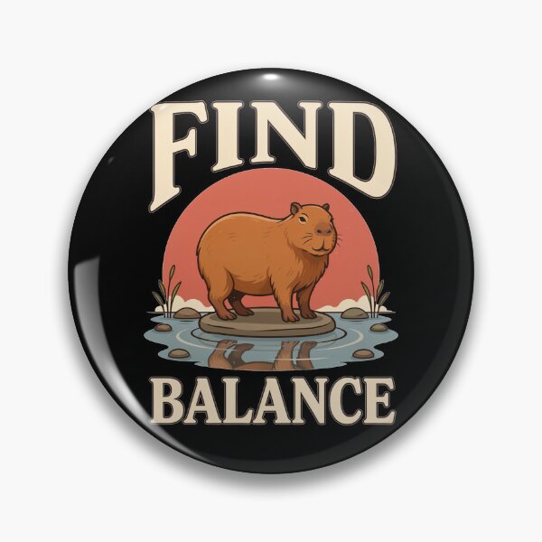 Item preview, Find Balance Capybara – Vintage Stoic Nature Design designed and sold by No Excuses Supply.