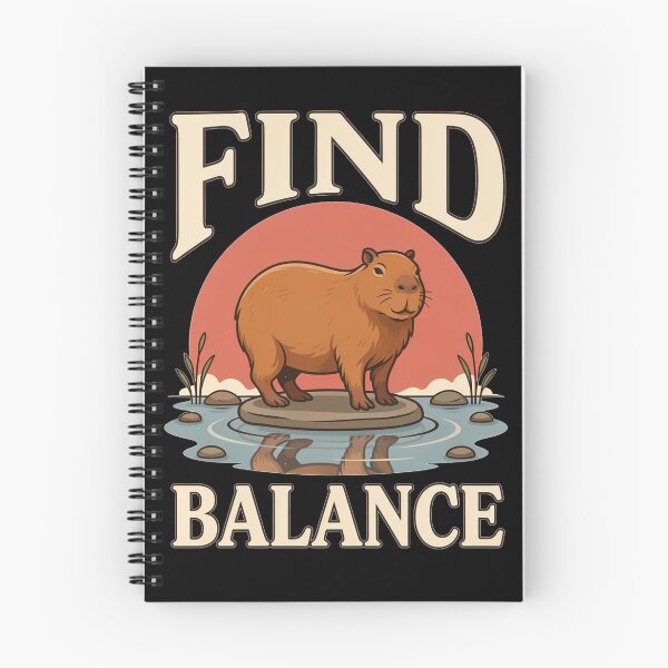 Item preview, Find Balance Capybara – Vintage Stoic Nature Design designed and sold by No Excuses Supply.