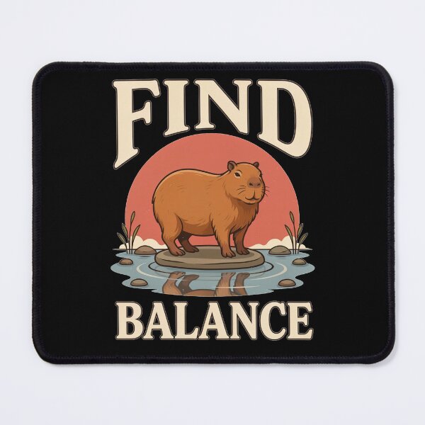 Item preview, Find Balance Capybara – Vintage Stoic Nature Design designed and sold by No Excuses Supply.