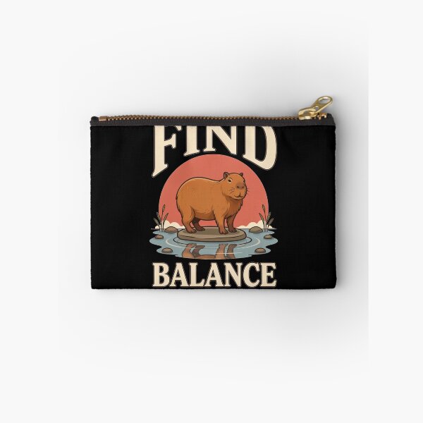 Item preview, Find Balance Capybara – Vintage Stoic Nature Design designed and sold by No Excuses Supply.